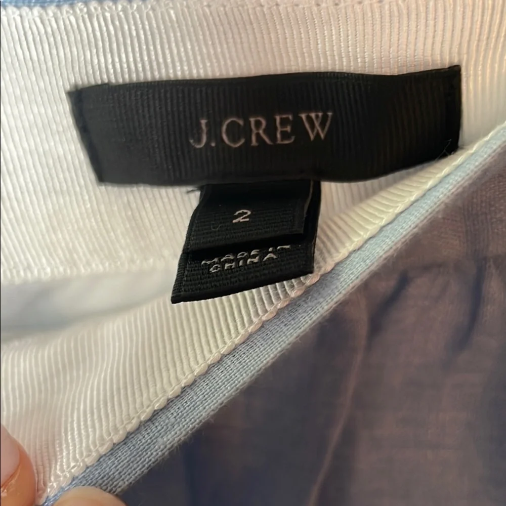 1047. J. Crew Blue and White Palm Tree‎ Skirt